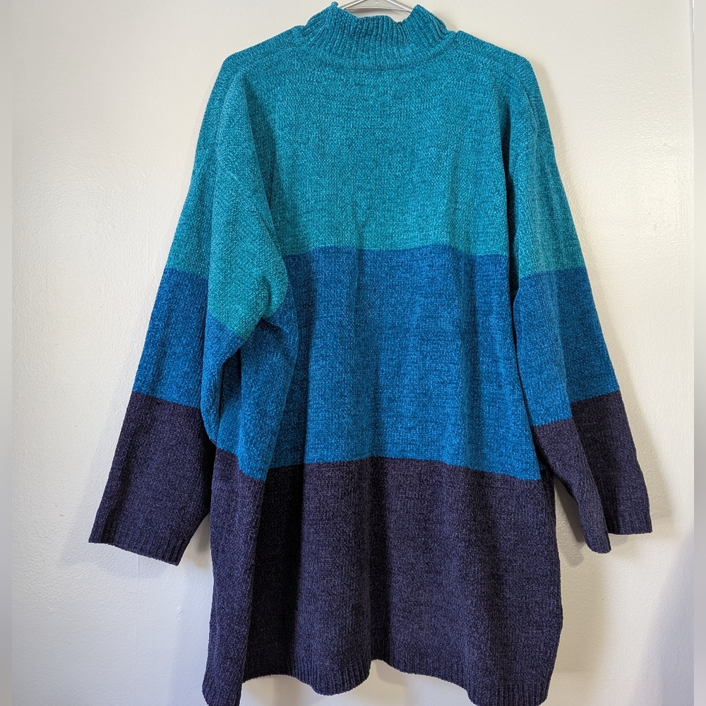 Vintage 90's Stitches In Time Oversized Mock Neck Sweater Blue Womens 3x
